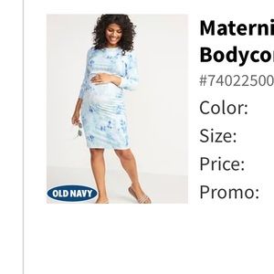 Maternity bodycon tie dye